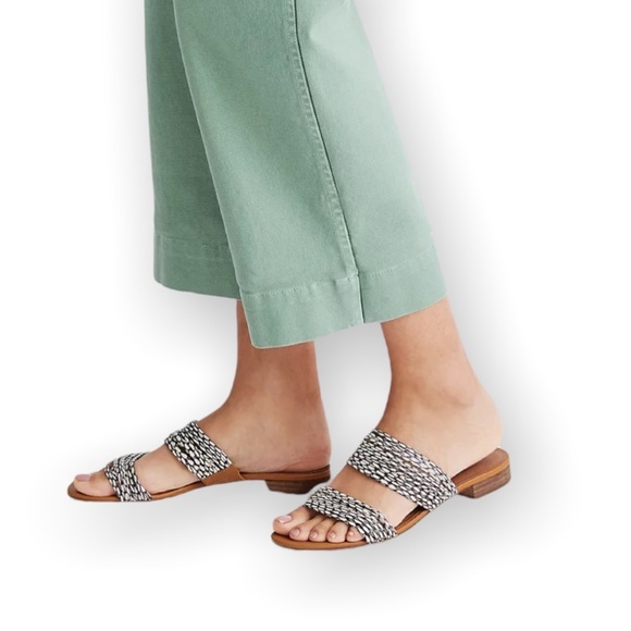 Madewell Tan Sandal with Braided Black and White Straps - Picture 11 of 11
